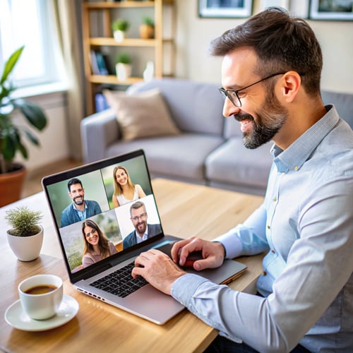 man-working-from-home-having-online-group-videoconference-laptop